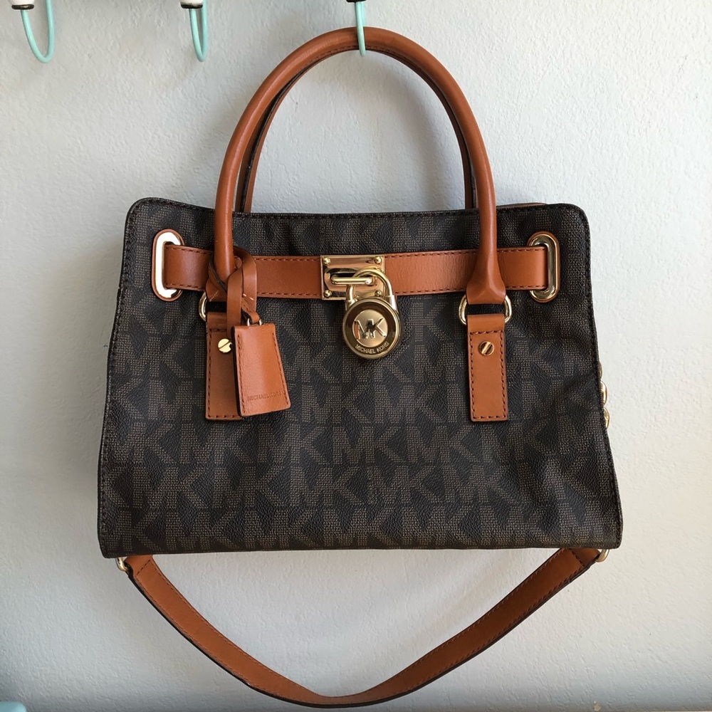 Michael Kors Brown Leather with Gold Accents Purse
